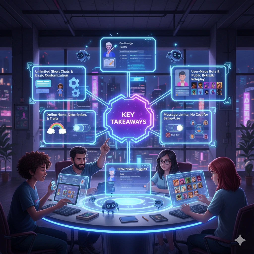 free ai character generators key takeaways